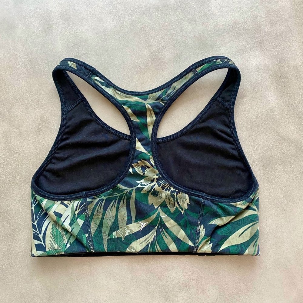 EUC Old Navy Go-Dry Medium Support Floral Botanical Print Sports Bra Size Small - Picture 2 of 3